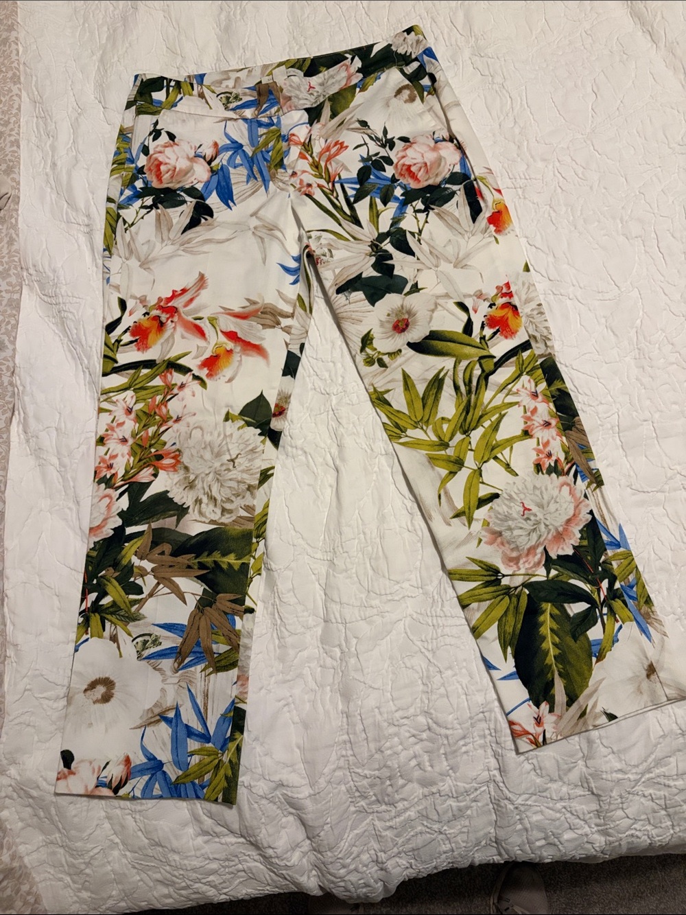 Saint Tropez West Floral White Straight-Leg Jeans